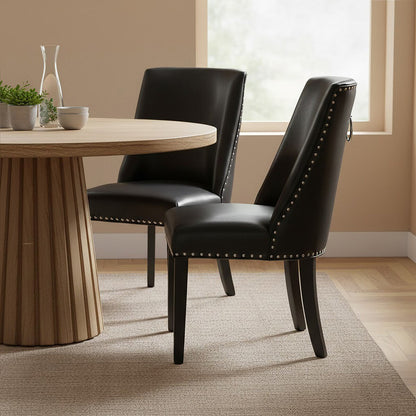 Black Leather Effect Dining Chair | Rodeo