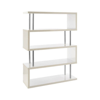 Maze 4 Tier White Gloss Wide Shelf Unit