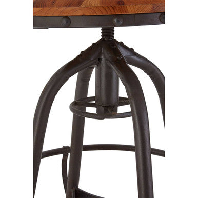 New Foundry Fir Wood And Metal Bar Chair
