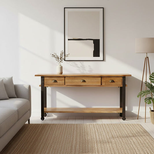 New Foundry 3 Drawer Console Table