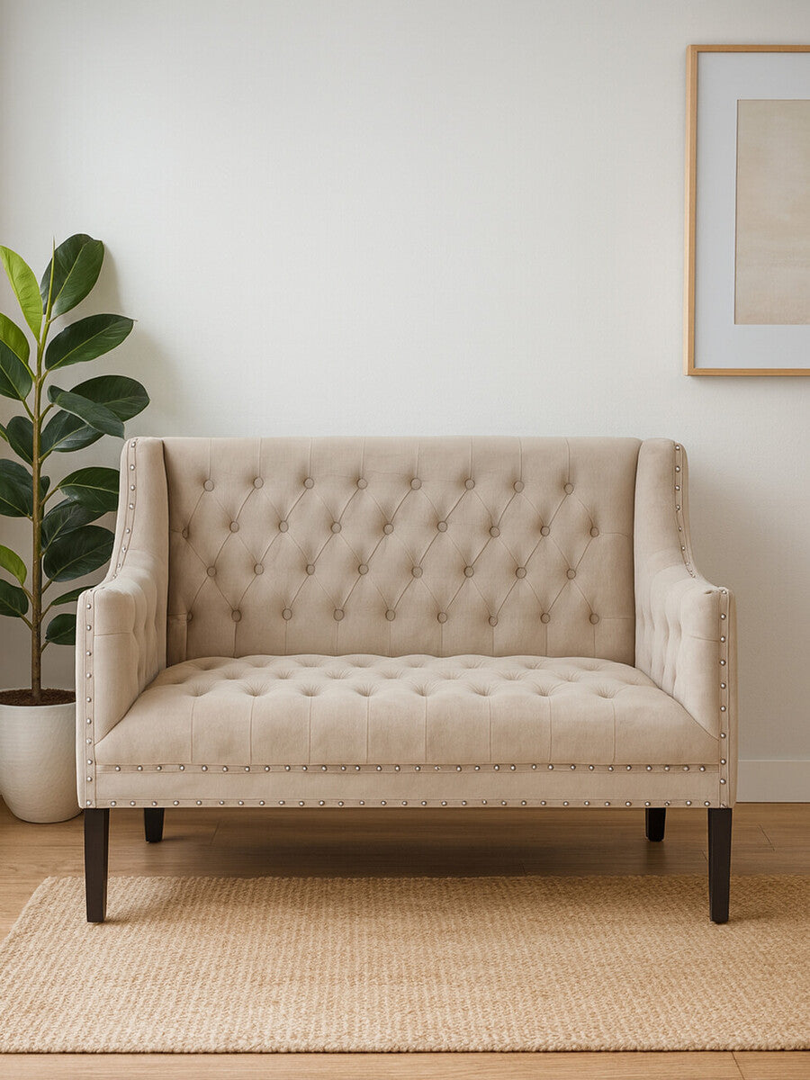 Regent Park Camel Velvet 2 Seat Sofa