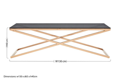 Montril Glass Top Criss Cross Coffee Table