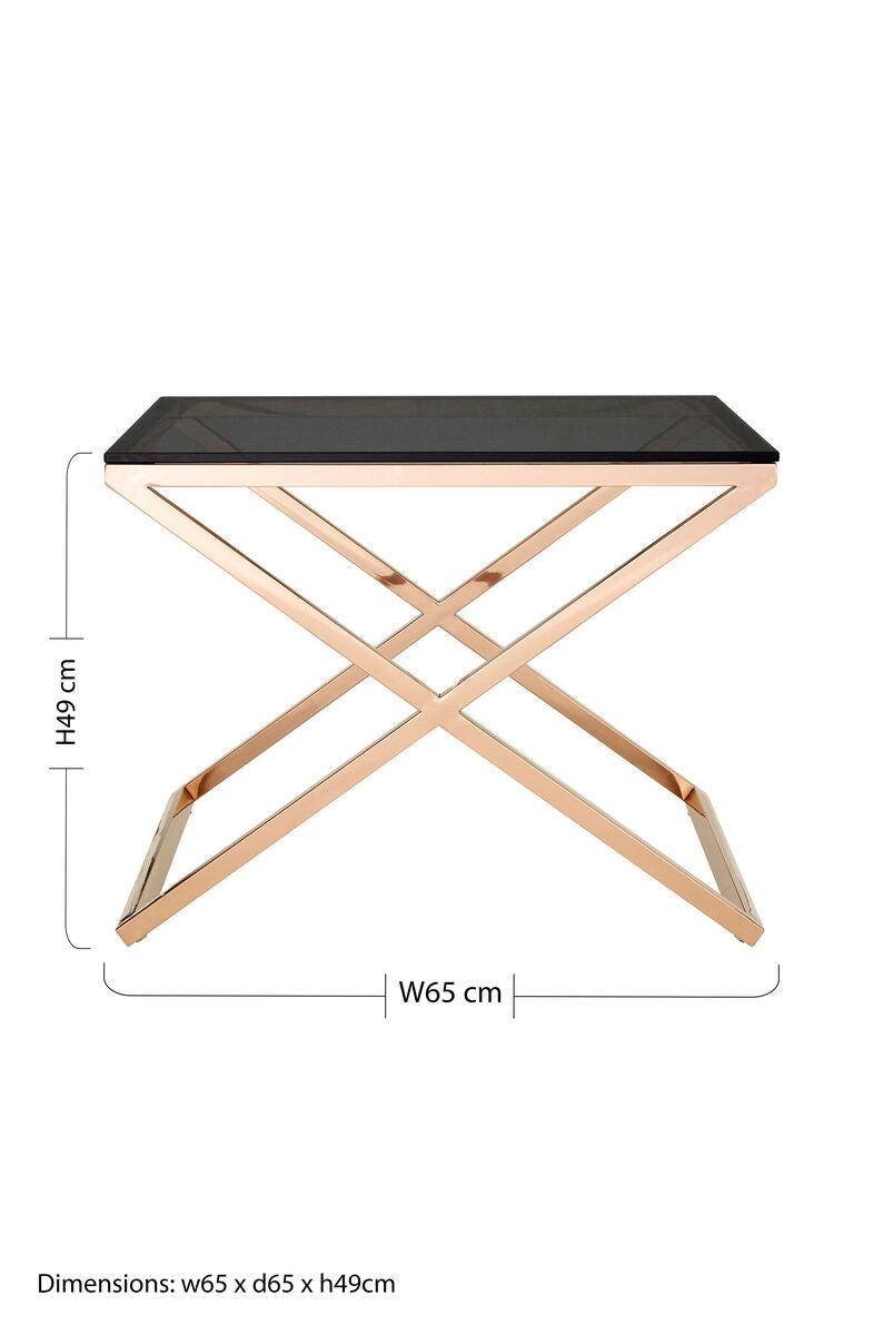 Montril Glass Top Criss Cross End Table