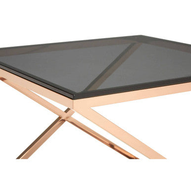 Montril Glass Top Criss Cross End Table