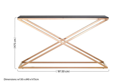 Montril Glass Top Criss Cross Console Table
