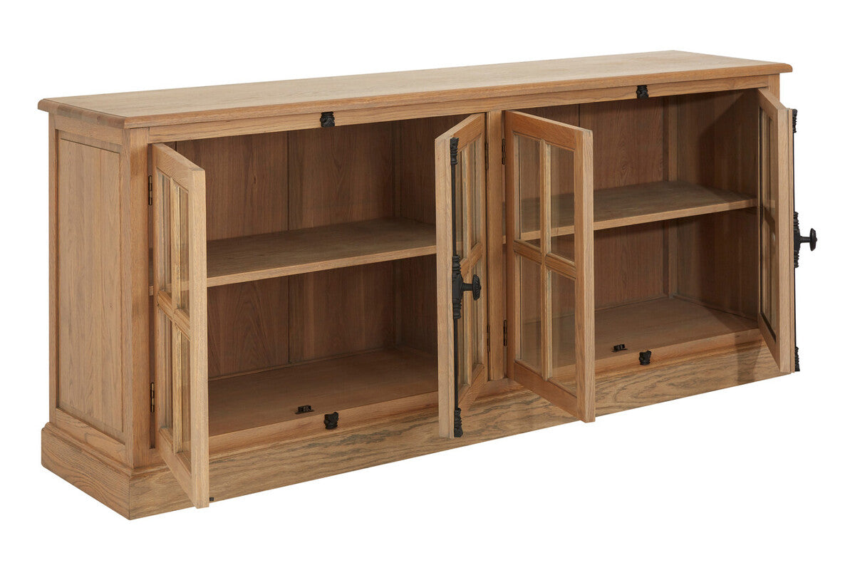 Lyon Oak Wood Sideboard with Washed Grey Finish