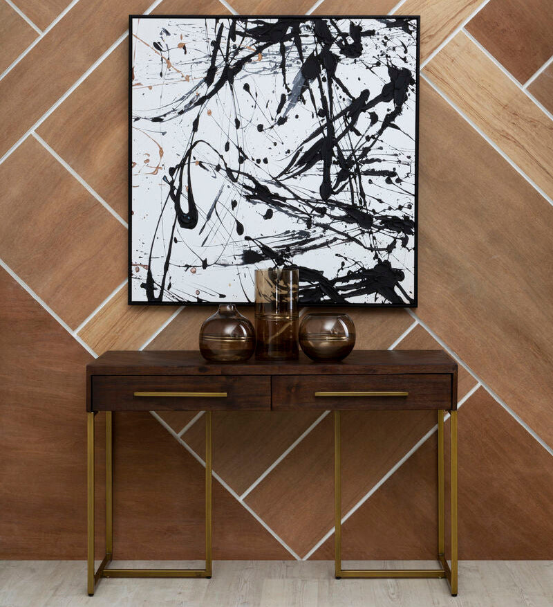 Brando Acacia Wood Effect Console Table with Drawers