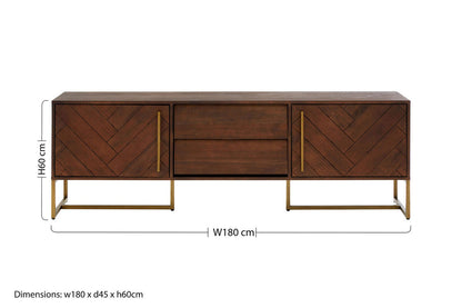 Brando Acacia Wood Effect Media Unit