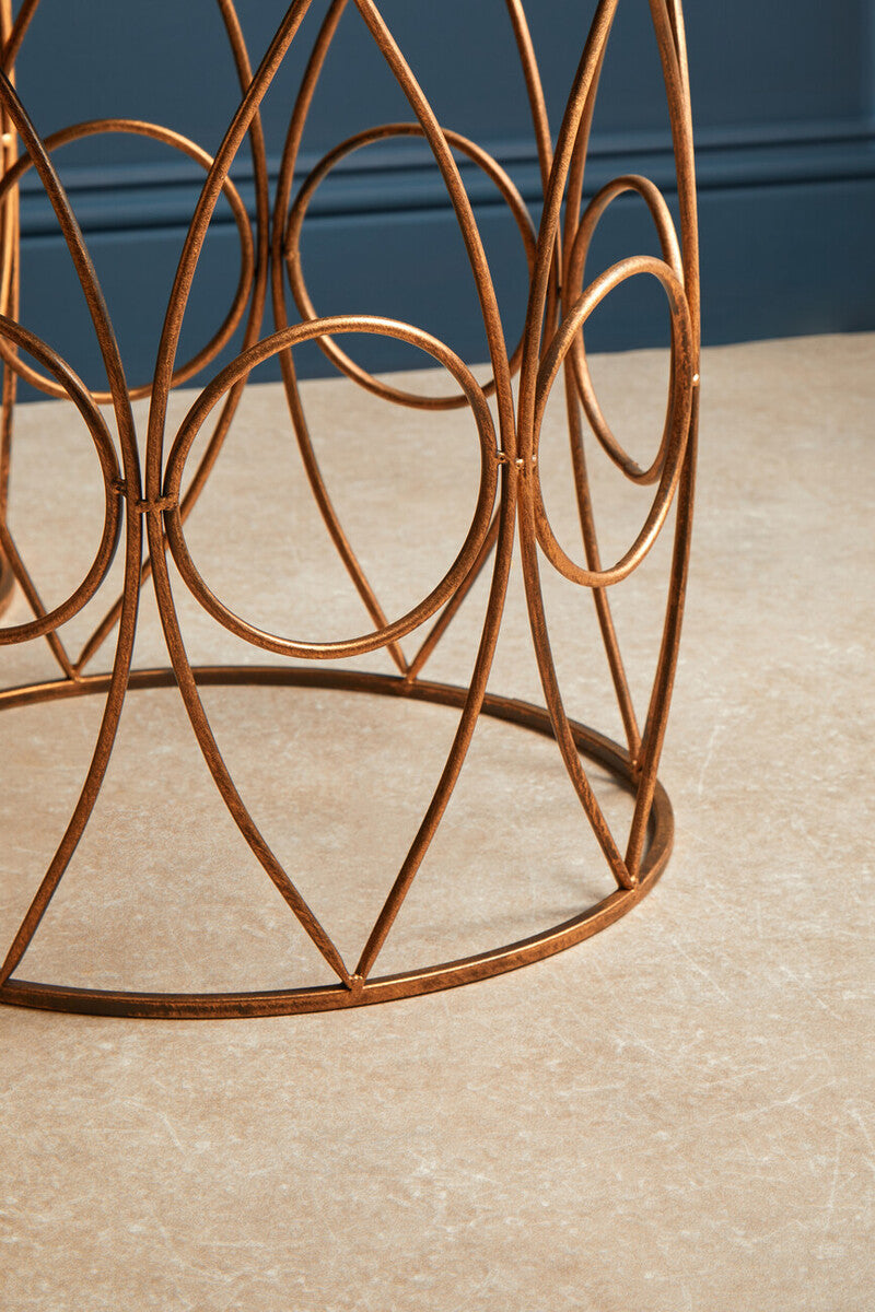 Avantis Set Of Two Antique Finish Frame Round Side Tables