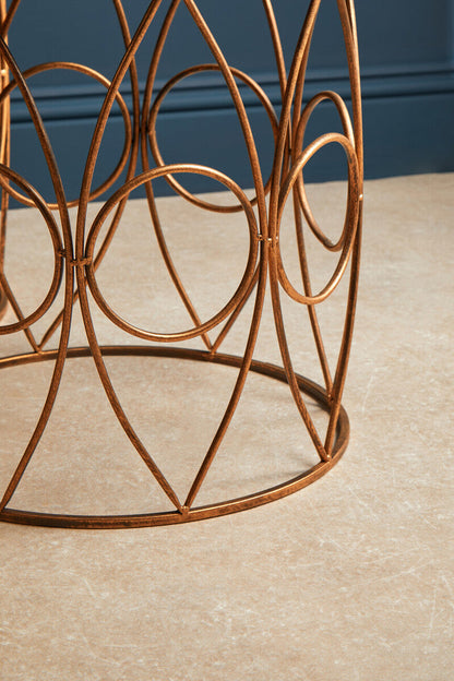 Avantis Set Of Two Antique Finish Frame Round Side Tables