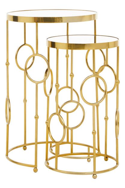 Avantis Set Of Two Gold Metal Tables