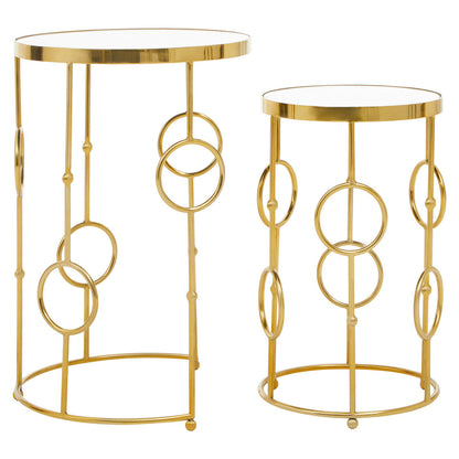 Avantis Set Of Two Gold Metal Tables