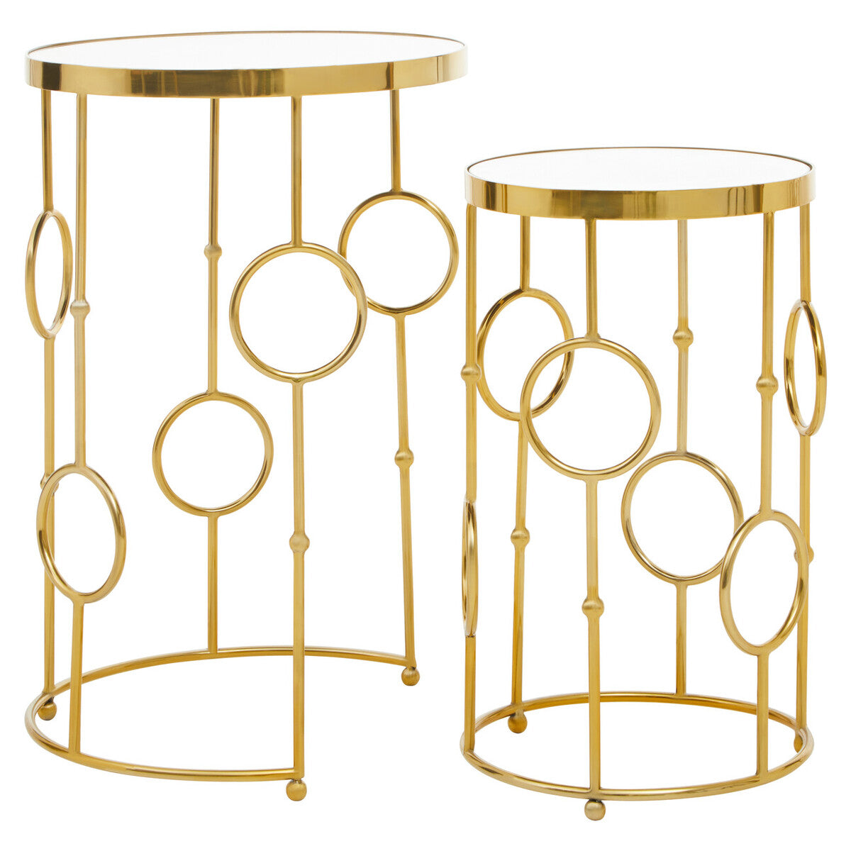 Avantis Set Of Two Gold Metal Tables