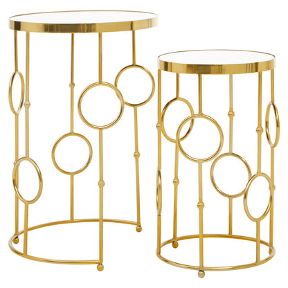 Avantis Set Of Two Gold Metal Tables