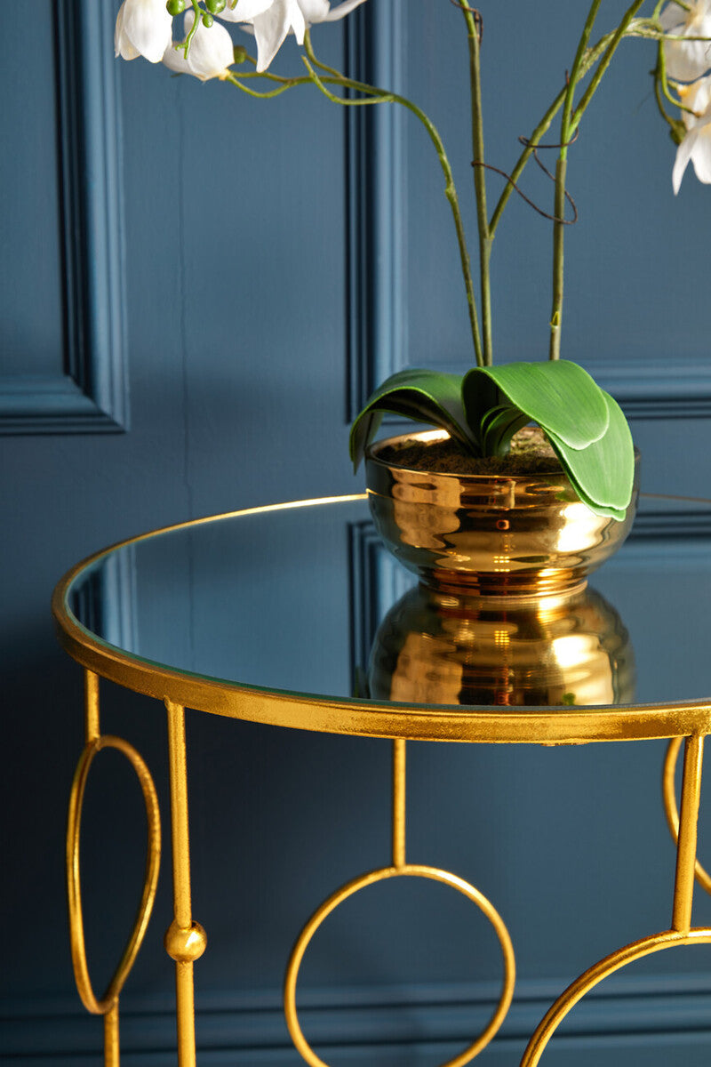 Avantis Set Of Two Gold Metal Tables