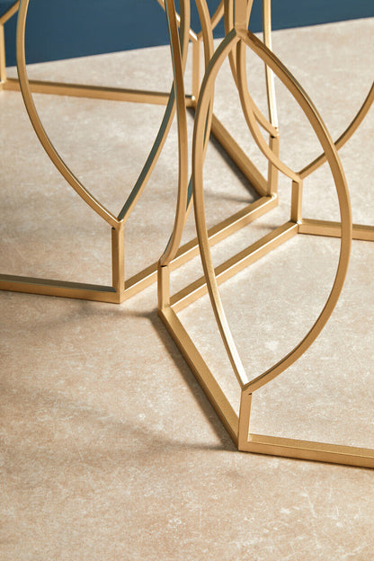 Avantis Set Of 2 Hexagon Champagne Finish Tables