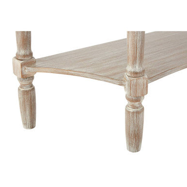 Natural Wash Half Moon Wooden Console Table with Storage Drawer, Heritage