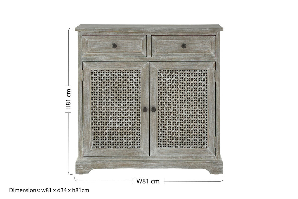 Heritage Grey Wash Lattice Two Door Sideboard