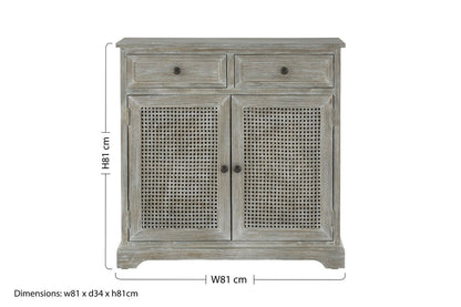 Heritage Grey Wash Lattice Two Door Sideboard