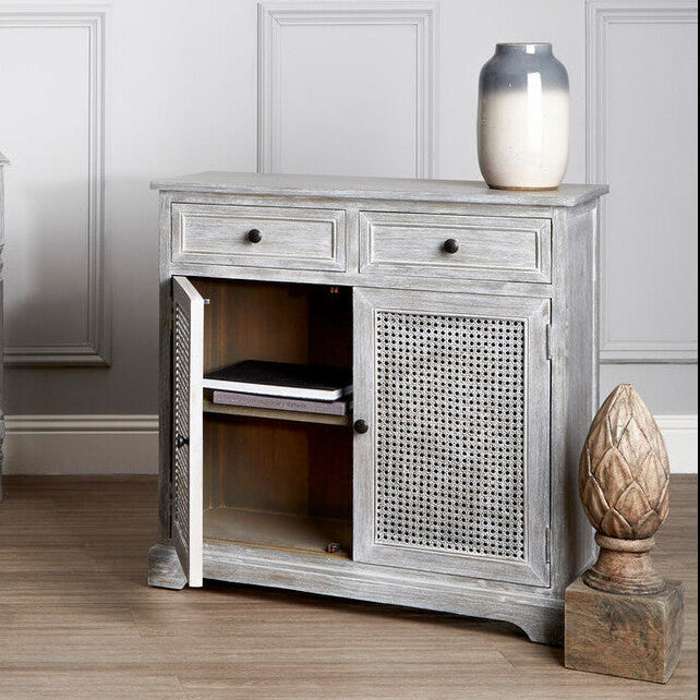 Heritage Grey Wash Lattice Two Door Sideboard