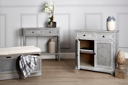 Heritage Grey Wash Lattice Two Door Sideboard