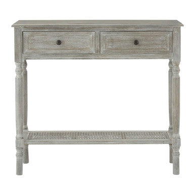 Heritage Two Drawer Grey Wash Rectangular Console Table