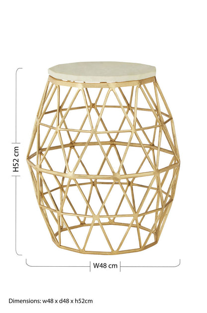 Templar Marble and Gold Finish Side Table