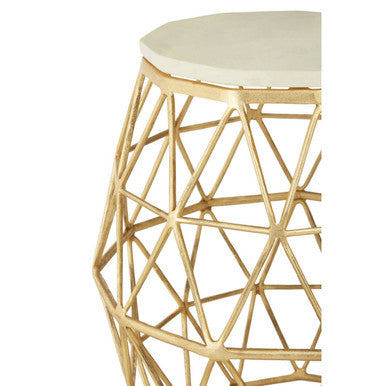 Templar Marble and Gold Finish Side Table