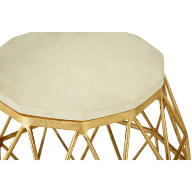 Templar Marble and Gold Finish Side Table