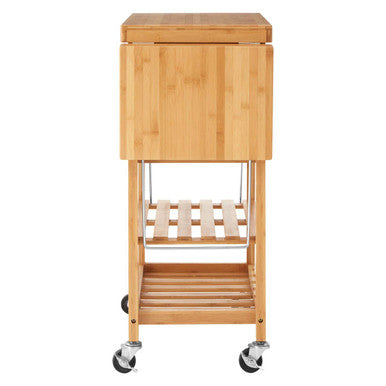 Natural Kitchen Trolley with Drawers and Shelves | Harlow