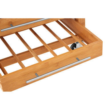 Harlow Bamboo Four Drawer Kitchen Trolley