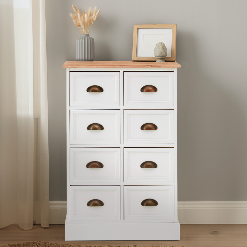Austin White 8 Drawers Chest