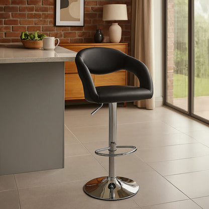 Taylor Black Faux Leather Bar Chair