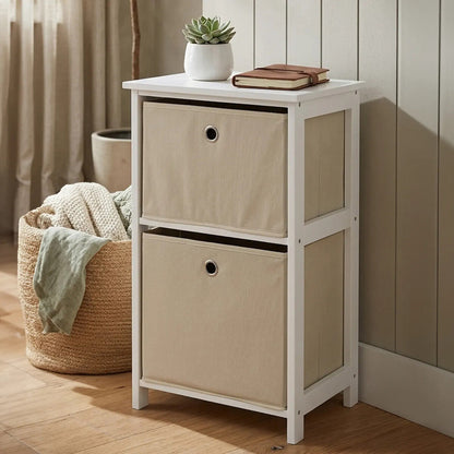 2 Natural Fabric Drawers Cabinet | Lindo