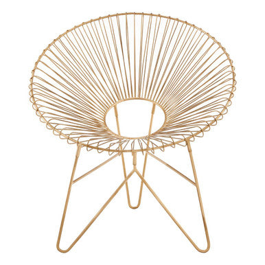 Templar Gold Wire Frame Occasional Chair