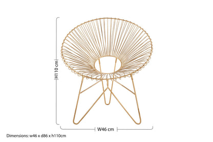 Templar Gold Wire Frame Occasional Chair