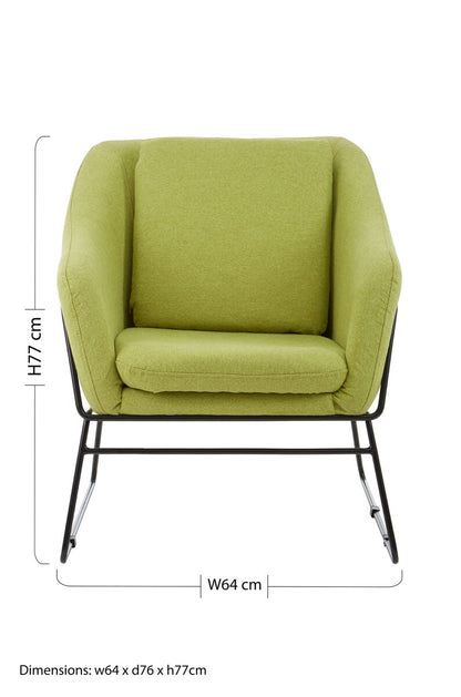 Stockholm Green Fabric Modern Accent Chair