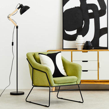 Stockholm Green Fabric Modern Accent Chair