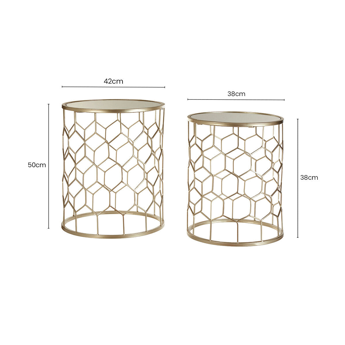 Arcana Set Of Two Honeycomb Side Tables
