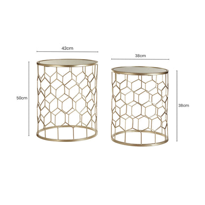 Arcana Set Of Two Honeycomb Side Tables