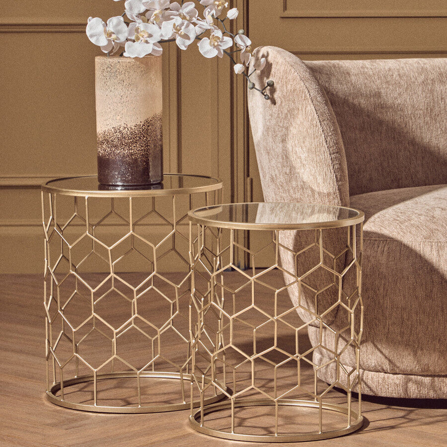Arcana Set Of Two Honeycomb Side Tables