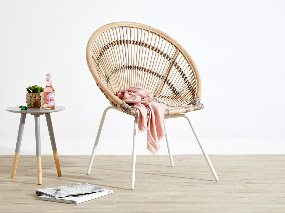 White Washed Natural Rattan Chair | Lagom