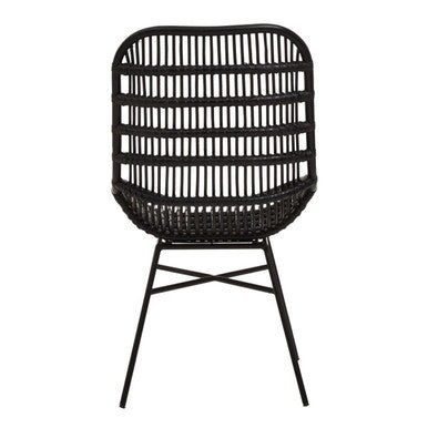 Lagom Curved Black Natural Rattan Chair
