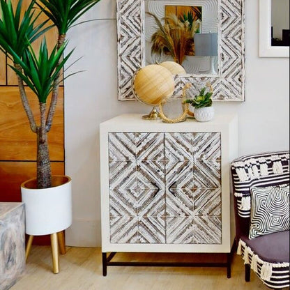 Rustic Chevron 2 Door Cabinet | Lombok