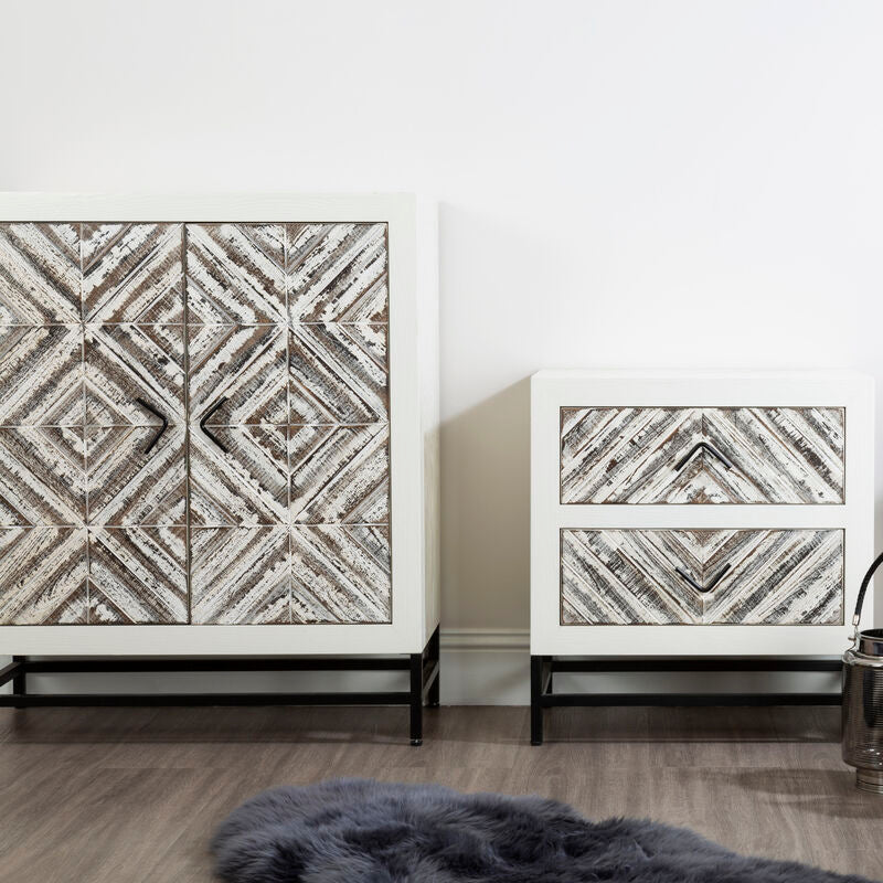 Rustic Chevron 2 Door Cabinet | Lombok