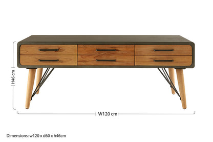 Trinity Coffee Table With Six Drawers