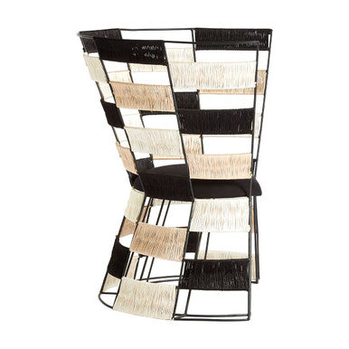 Fusion Beige And Black And White Woven Chair