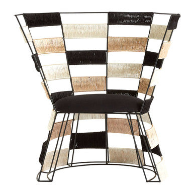 Fusion Beige And Black And White Woven Chair