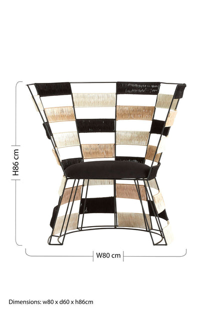 Fusion Beige And Black And White Woven Chair