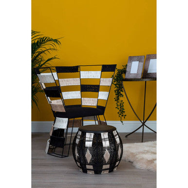 Fusion Beige And Black And White Woven Chair